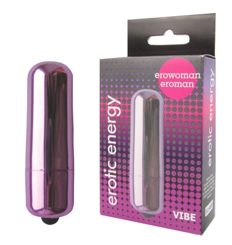 Фиолетовая гладкая вибропуля Erowoman-Eroman - 5,5 см. 2