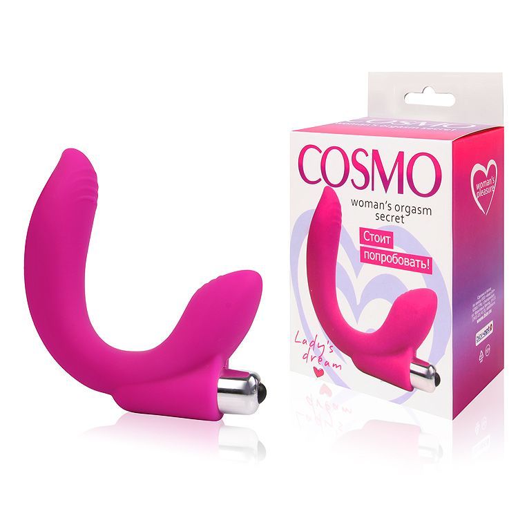 Розовый U-образный вибромассажер Сosmo - 19 см. 2