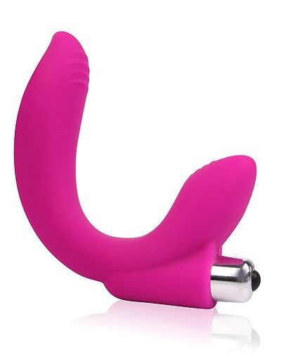 Розовый U-образный вибромассажер Сosmo - 19 см. 1