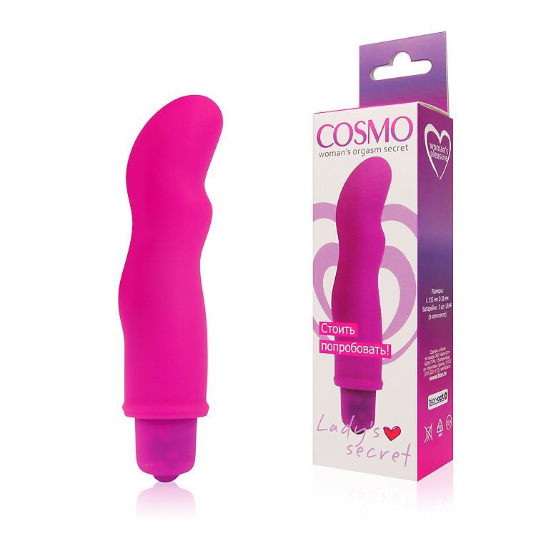 Розовый фантазийный вибромассажер Cosmo - 11,5 см. 2
