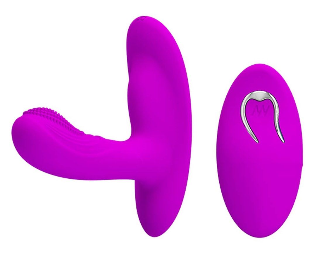 Лиловый вибромассажёр с движущимися шариками Magic Finger 1