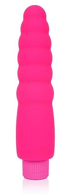 Розовый силиконовый вибратор Cosmo - 15 см. 1