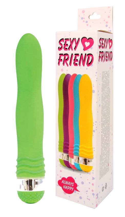 Салатовый эргономичный вибратор Sexy Friend - 17,5 см. 2