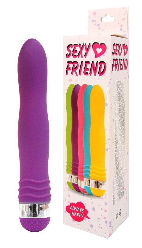 Фиолетовый эргономичный вибратор Sexy Friend - 17,5 см. 2