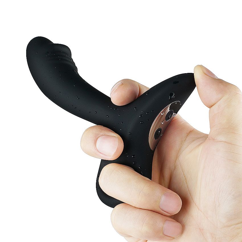 Черный силиконовый анальный вибромассажер Erokay 4