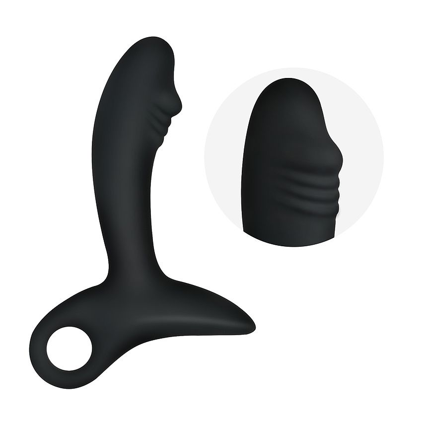 Черный силиконовый анальный вибромассажер Erokay 6