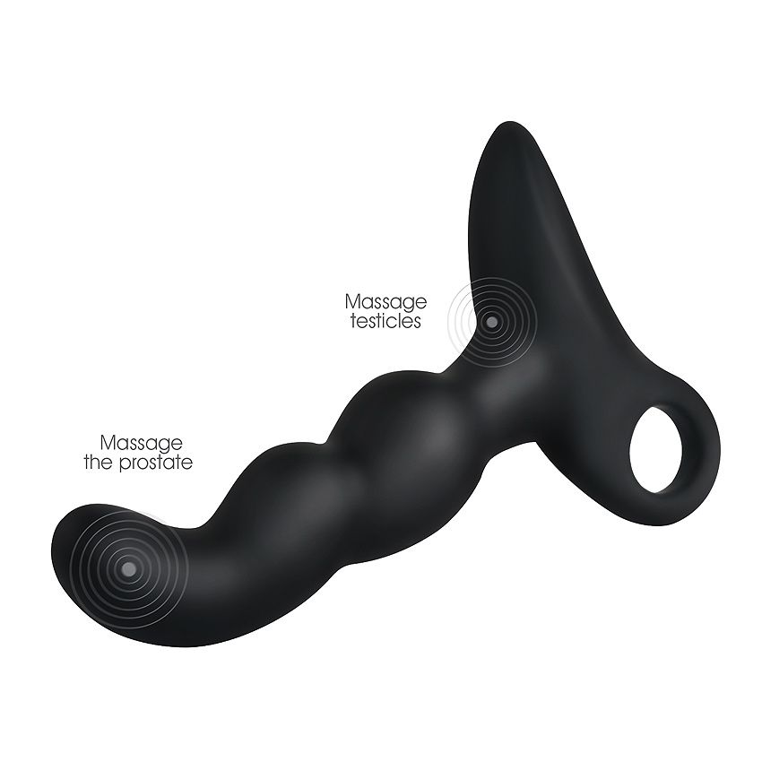 Черный силиконовый анальный вибромассажер-ёлочка Erokay 6