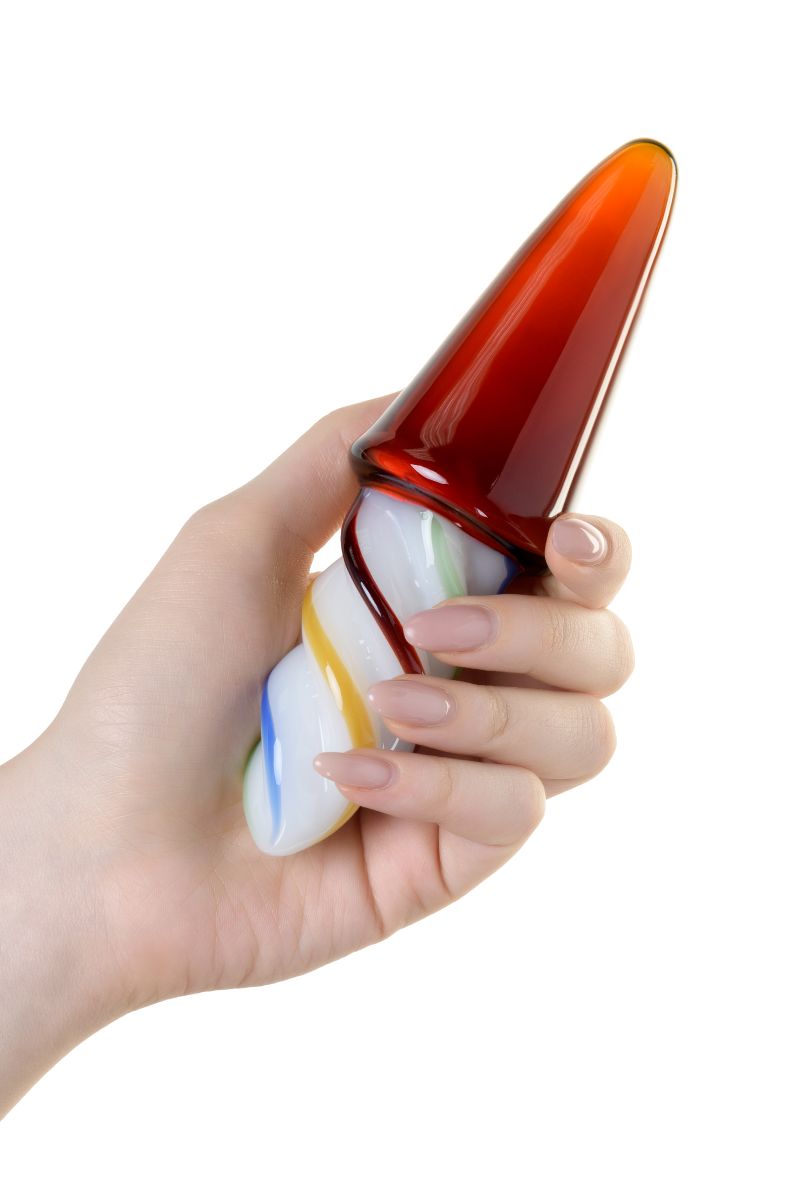 Коническая стеклянная анальная втулка Sexus Glass - 16 см. 4