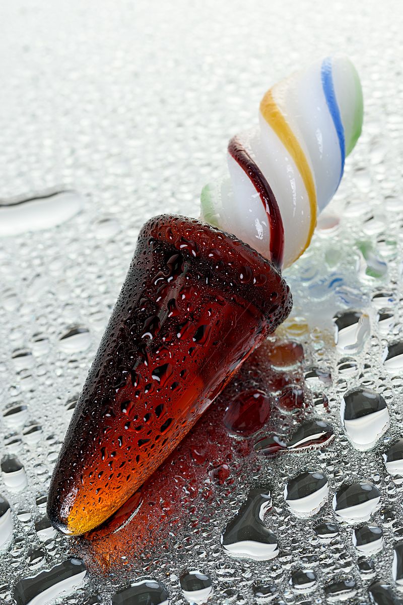 Коническая стеклянная анальная втулка Sexus Glass - 16 см. 7