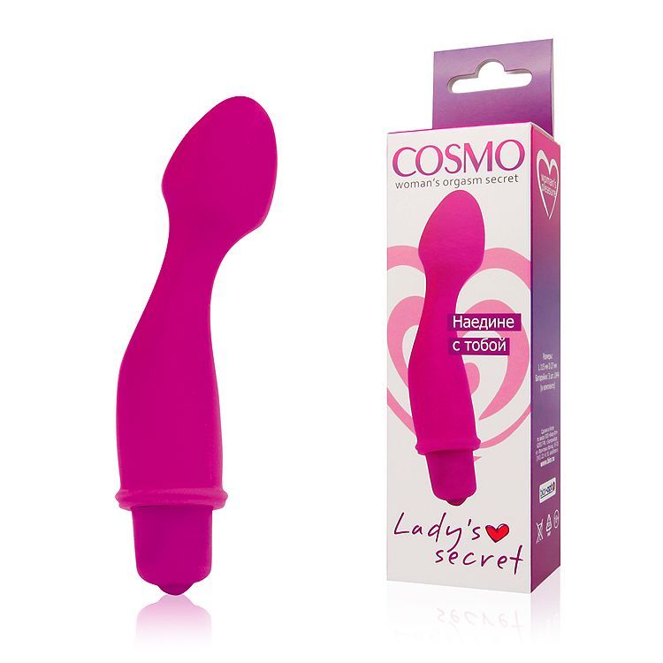 Розовый силиконовый изогнутый вибромассажер - 11,5 см. 2