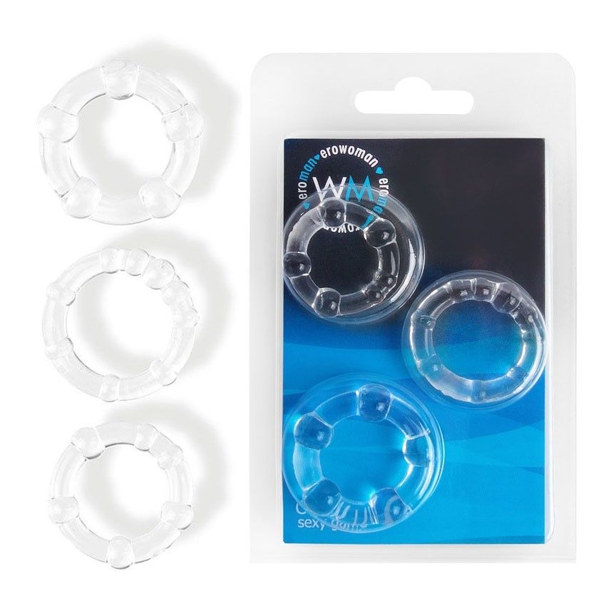Набор из 3 прозрачных эрекционных колечек 3