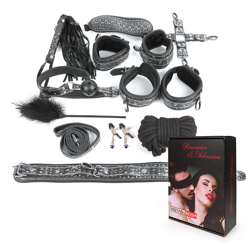 Чёрно-серебристый набор БДСМ 2