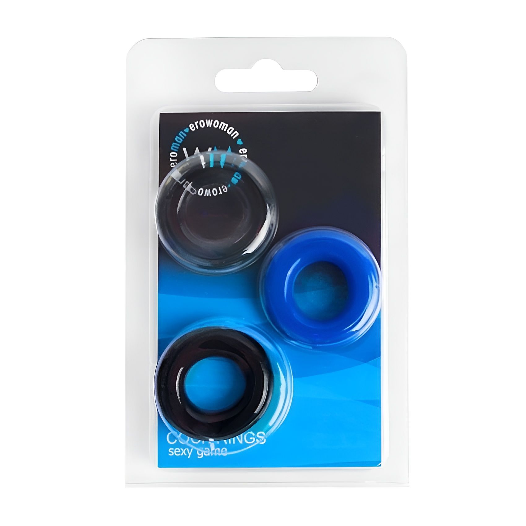 Набор из трех разноцветных эрекционных колец Erowoman-Eroman 3