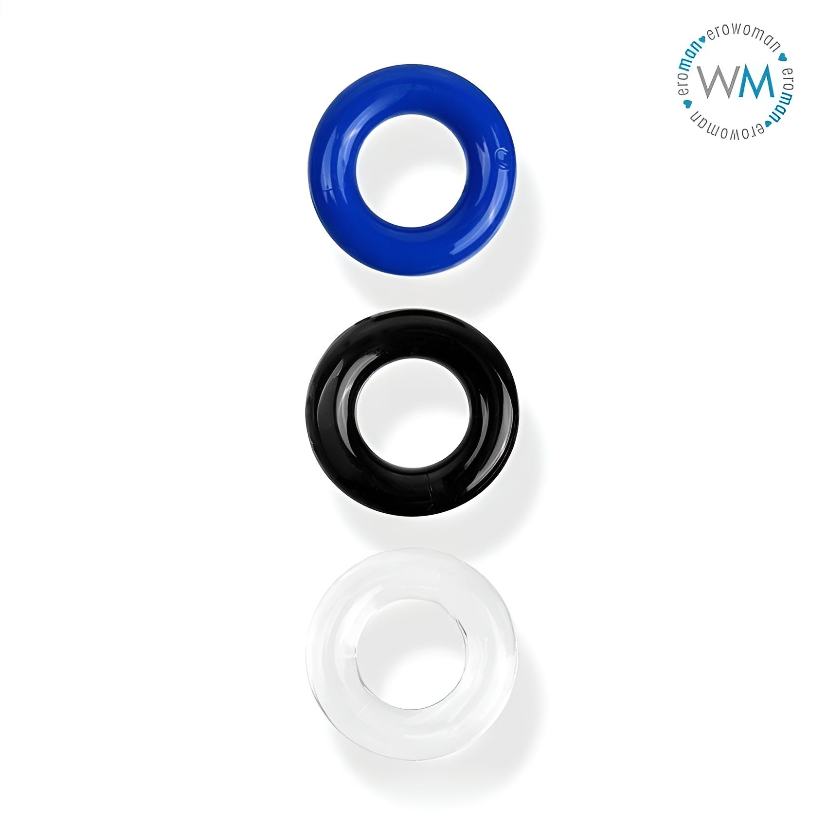 Набор из трех разноцветных эрекционных колец Erowoman-Eroman 1