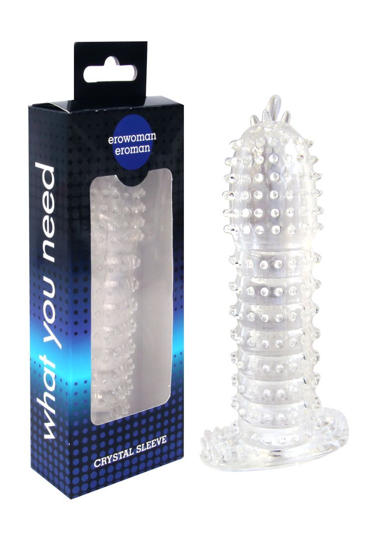 Закрытая прозрачная насадка Crystal sleeve - 12 см. 3