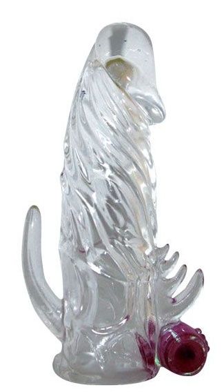 Закрытая прозрачная вибронасадка на пенис Crystal Sleeve Vibe - 12 см. 1