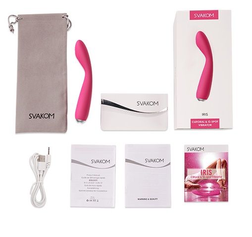 Ярко-розовый G-стимулятор IRIS Clitoral & G-spot Vibrator - 18 см. 7