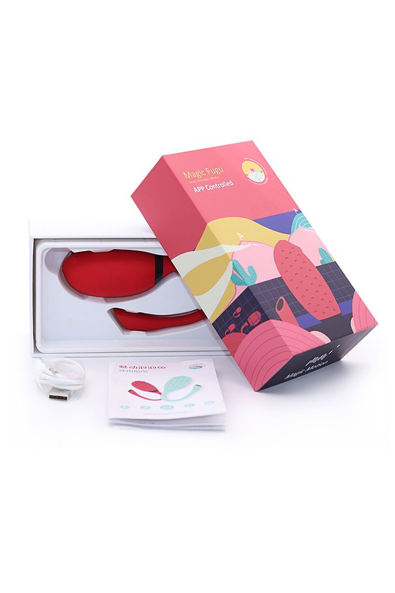 Красное виброяйцо в форме рыбки MAGIC FUGU 3