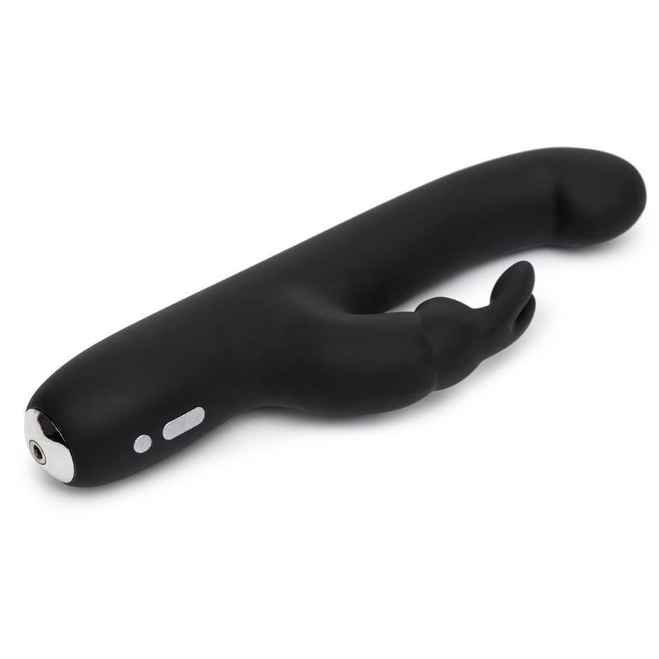 Чёрный вибратор Slimline G-Spot Rechargeable Rabbit Vibrator - 24,1 см. 2
