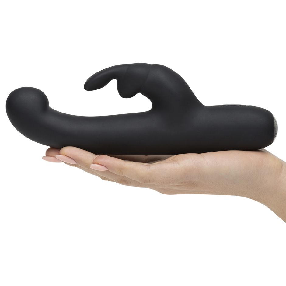Чёрный вибратор Slimline G-Spot Rechargeable Rabbit Vibrator - 24,1 см. 4