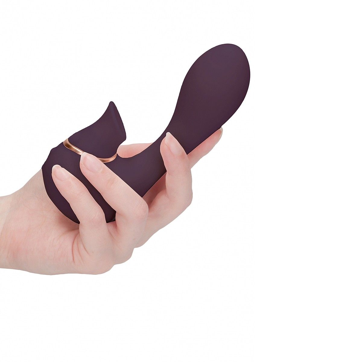 Фиолетовый вакуум-волновой массажер с двойной стимуляцией Irresistible Mythical 1