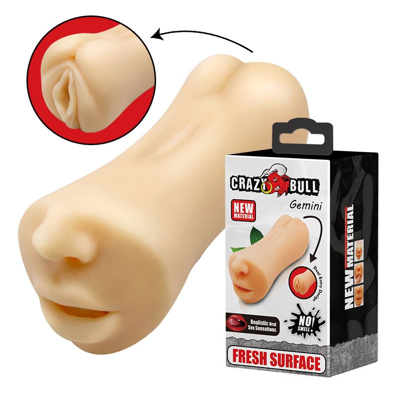 Двусторонний мастурбатор Gemini - ротик и вагина 2