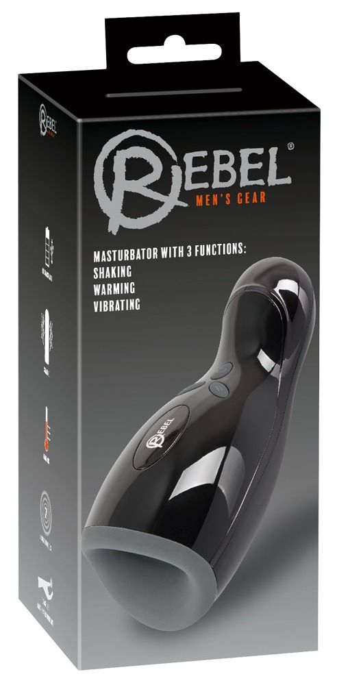 Черный мастурбатор Rebel Masturbator с нагревом 2
