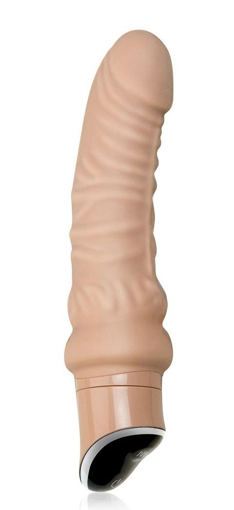 Телесный рельефный вибромассажер с 7 функциями - 17 см. 1