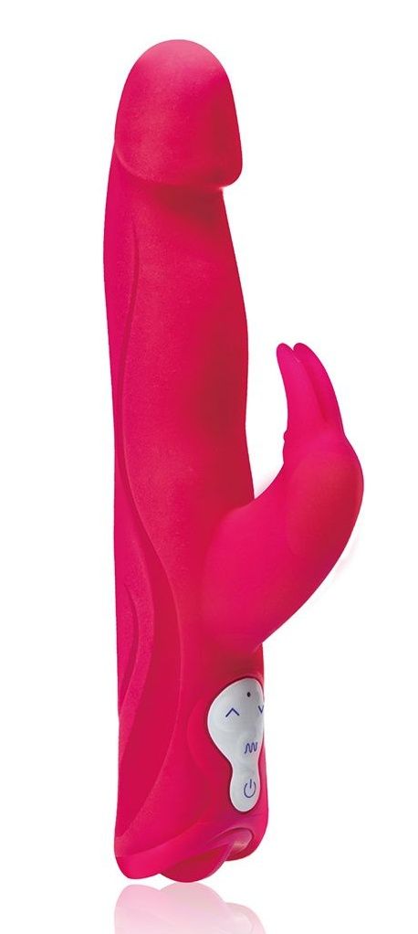 Розовый силиконовый вибратор JUMPING BULLETS с 3 моторами - 22 см. 1