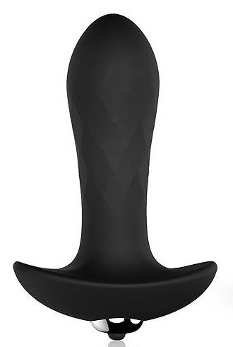 Черный анальный вибромассажер с круглым кончиком 1
