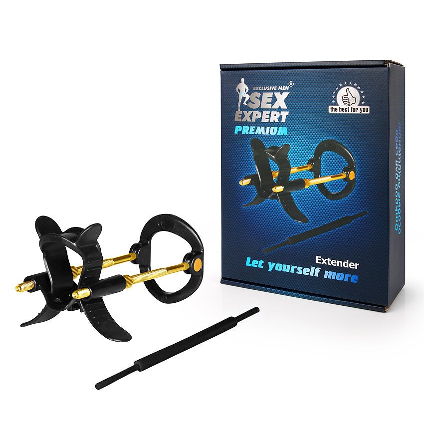 Черно-золотистый экстендер для пениса Sex Expert 2