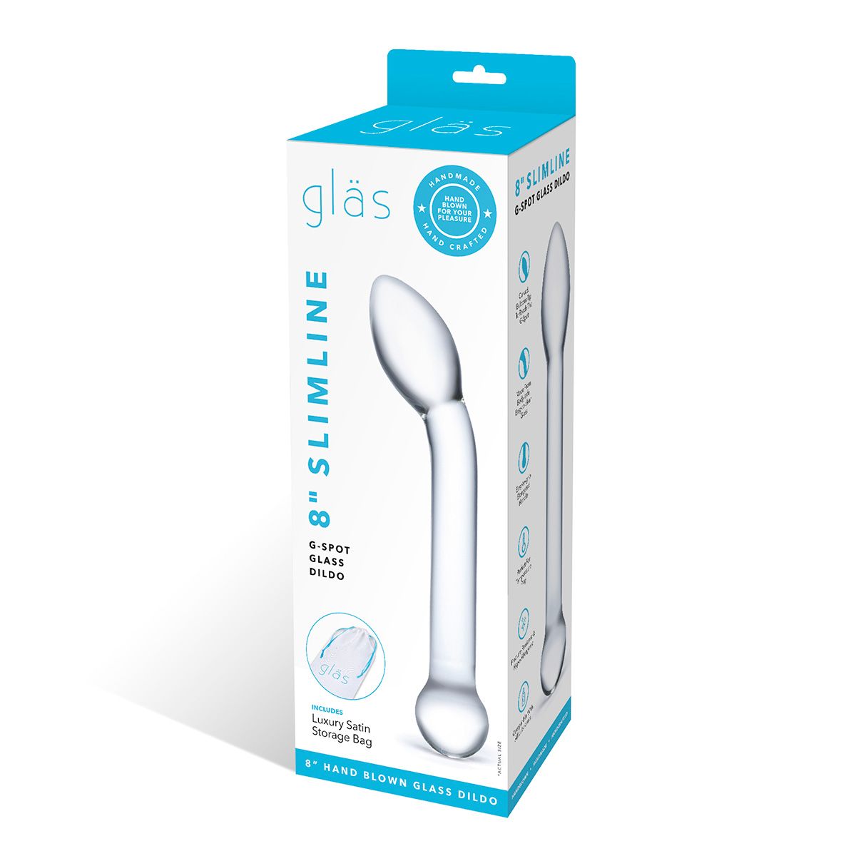 Прозрачный стеклянный фаллос для точки G Slimline G-Spot - 20 см. 5