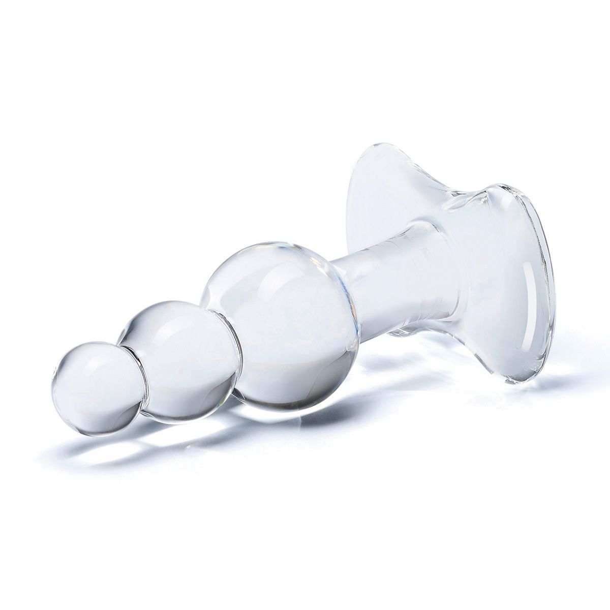 Прозрачная анальная пробка-елочка с 3 шариками Butt Plug with Tapere Base - 11 см. 2