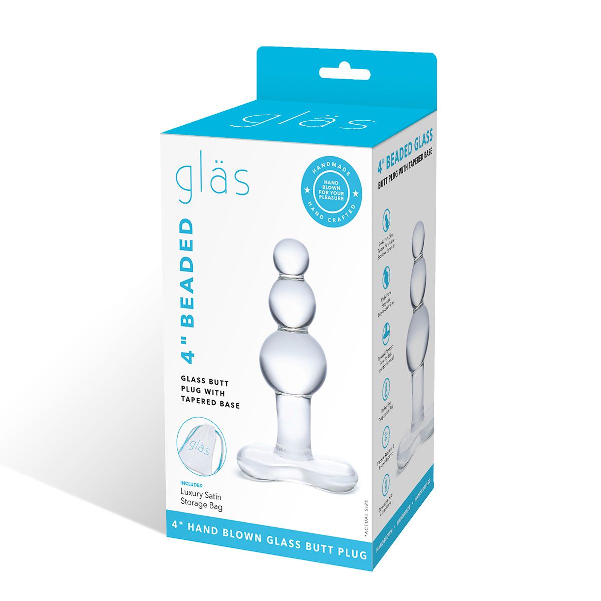 Прозрачная анальная пробка-елочка с 3 шариками Butt Plug with Tapere Base - 11 см. 5