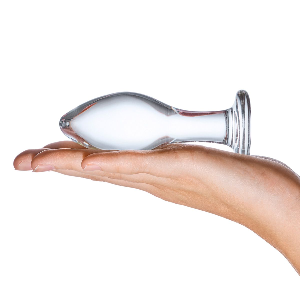 Прозрачная округлая анальная пробка Classic Glass Butt Plug - 11 см. 4