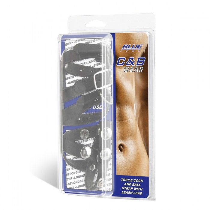 Комбинированный ремень на пенис с 3 кольцами и разделителем мошонки 2