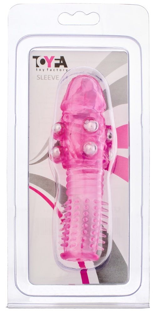 Стимулирующая розовая насадка с шишечками и шипами - 13,5 см. 2