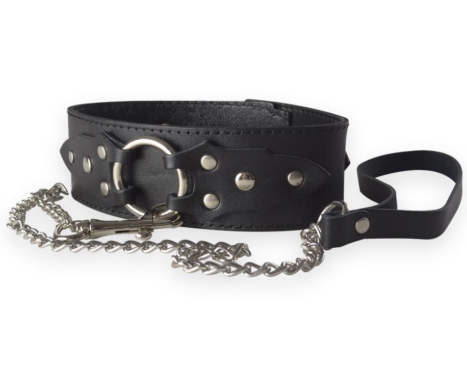 Широкий кожаный ошейник в готическом стиле 1