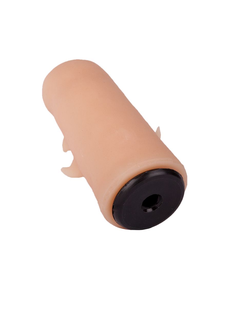 Черный пояс-трусики с двумя телесными насадками Soft-Dolli - 15,7 и 10 см. 10