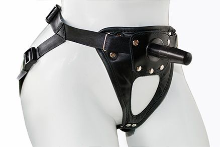 Черный пояс-трусики с насадкой "Soft-Принц" - 17 см. 3