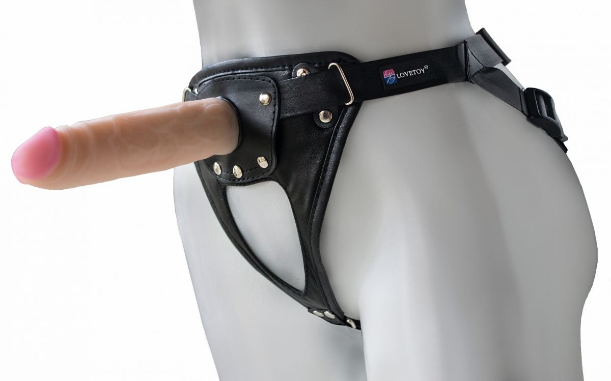 Черный пояс-трусики с насадкой "Soft-Принц" - 17 см. 1