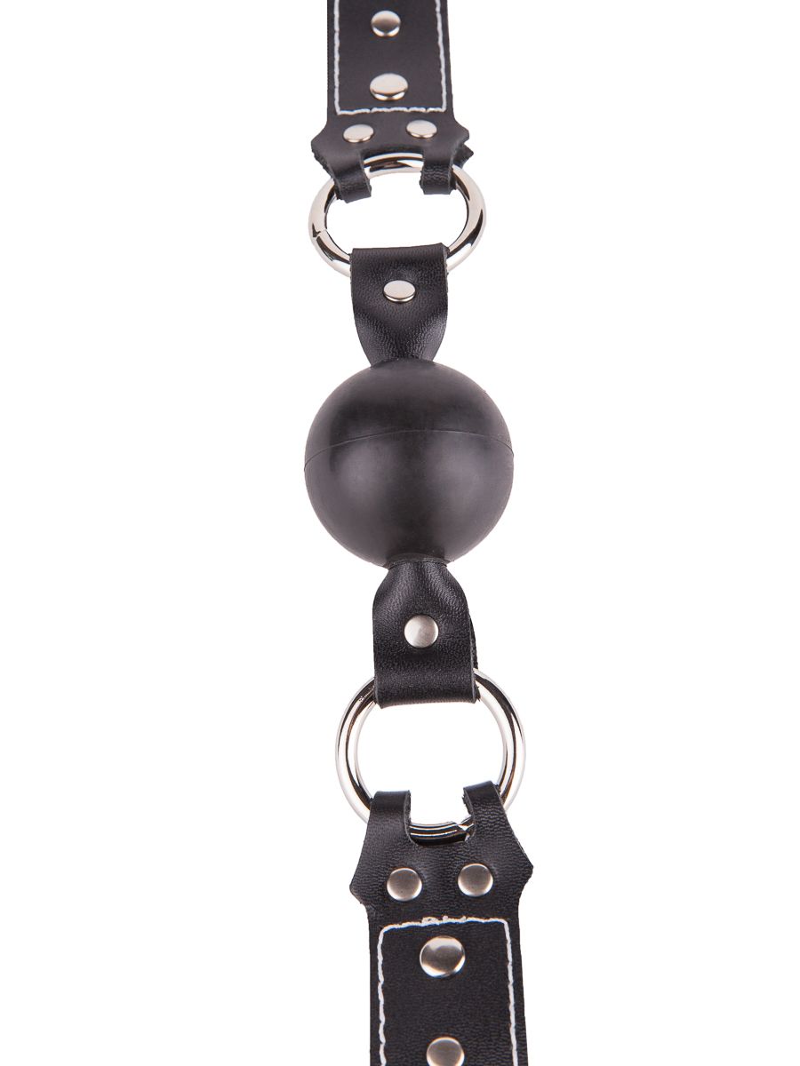 Кляп-шар на ремешках из натуральной кожи 3