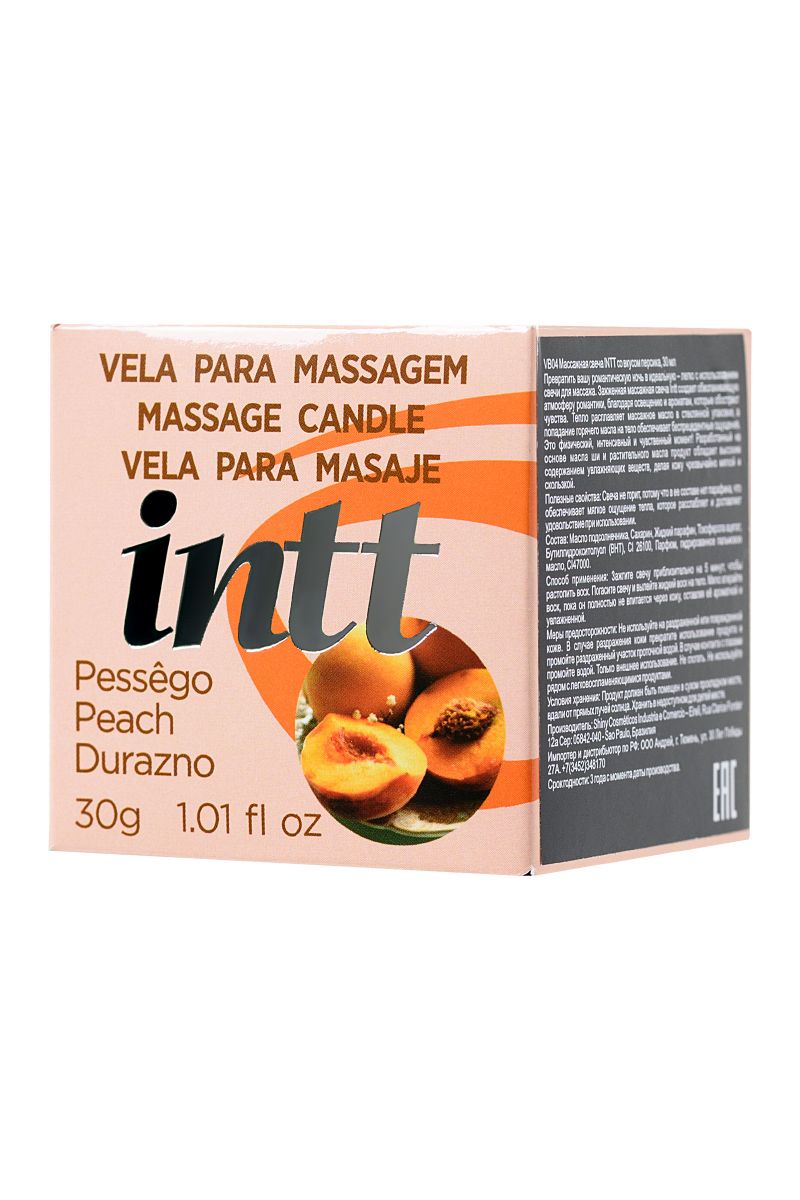 Массажная свеча для поцелуев Peach с ароматом персика - 30 гр. 2
