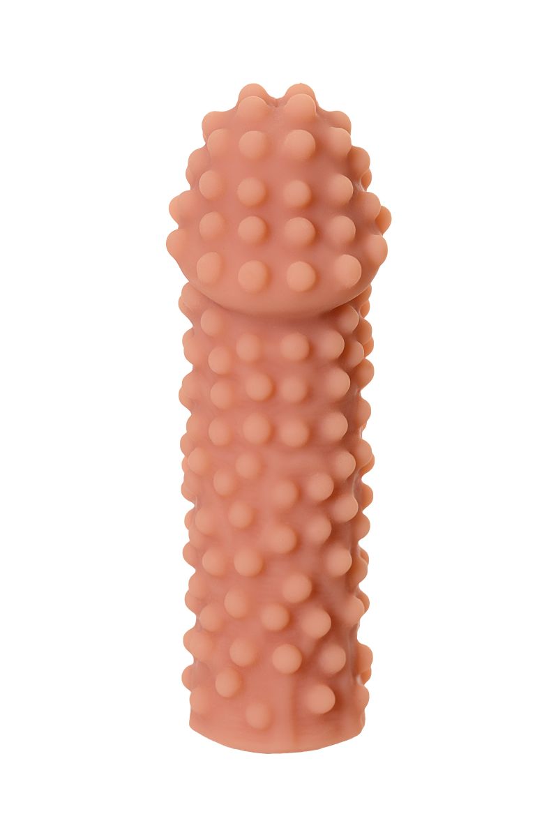 Телесная насадка на фаллос с бугорками Extreme Sleeve 010 S-size - 14,7 см. 2