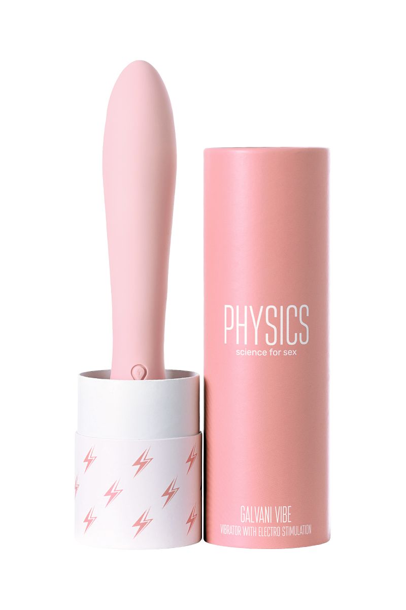 Розовый силиконовый вибратор с электростимуляцией GALVANI VIBE - 21 см. 11