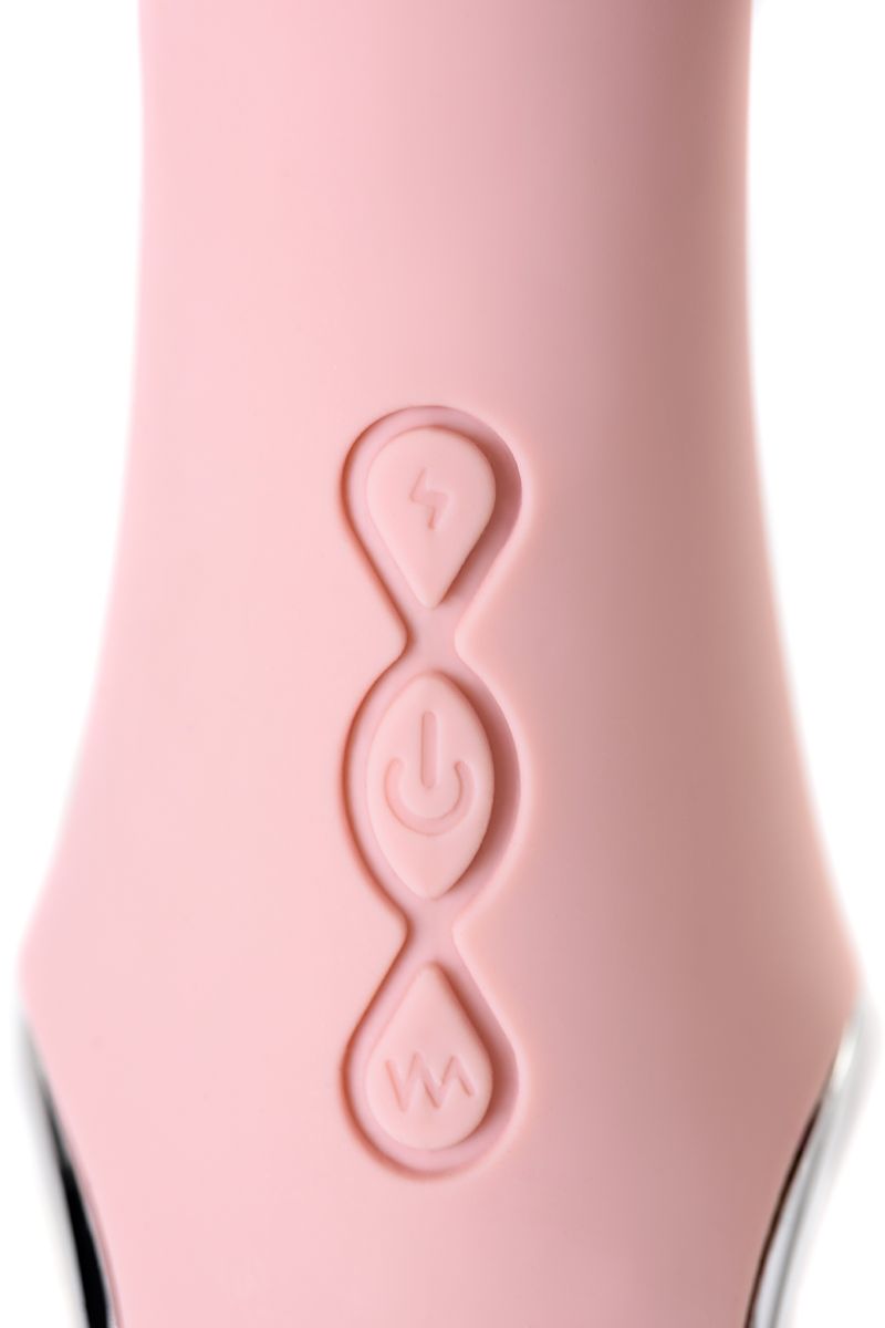 Розовый силиконовый вибратор с электростимуляцией GALVANI VIBE - 21 см. 12
