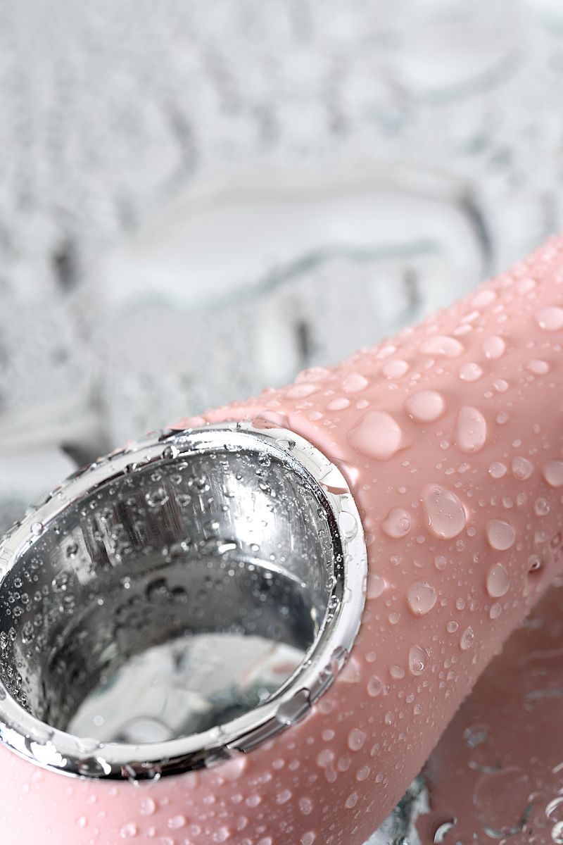 Розовый силиконовый вибратор с электростимуляцией GALVANI VIBE - 21 см. 15