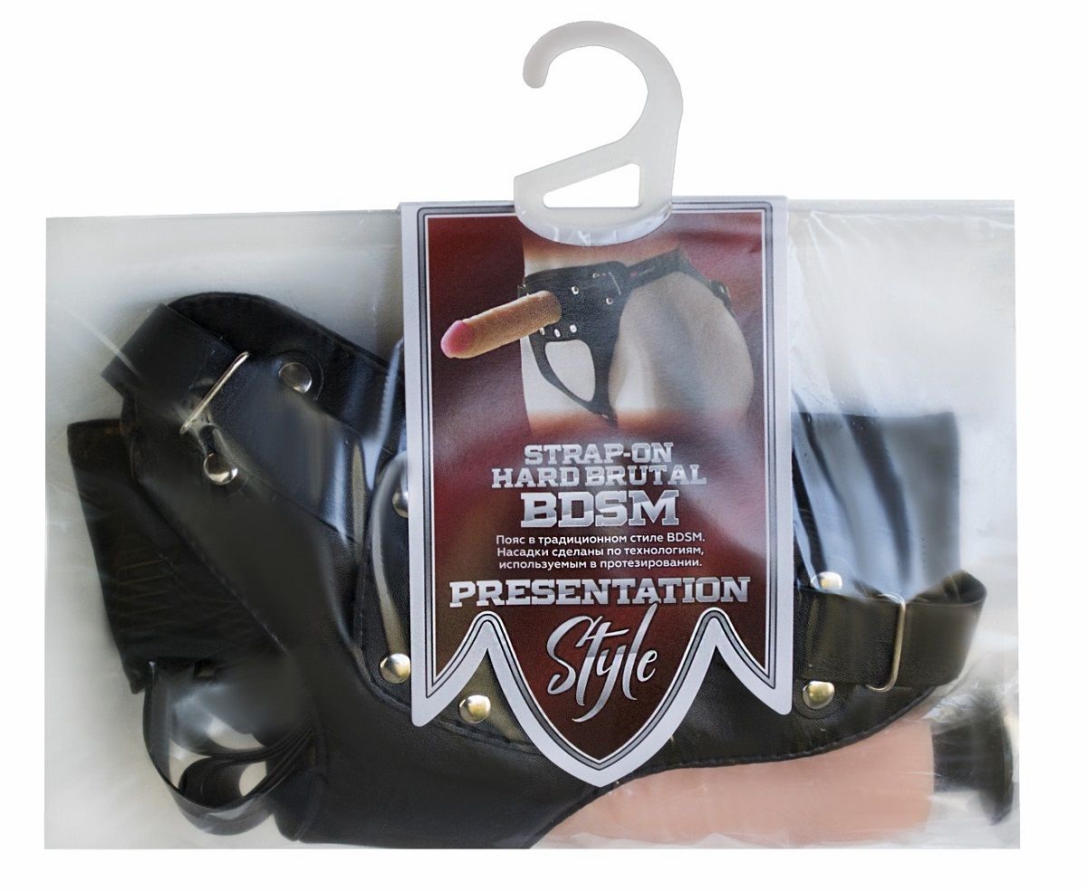 Универсальный мягкий пояс с насадкой Hard brutal BDSM-КОНСУЛ - 17 см. 3