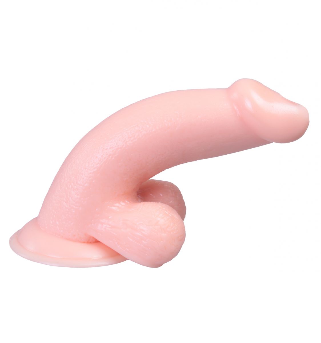 Телесный вибратор Vibrating Dong with Balls - 14 см. 2