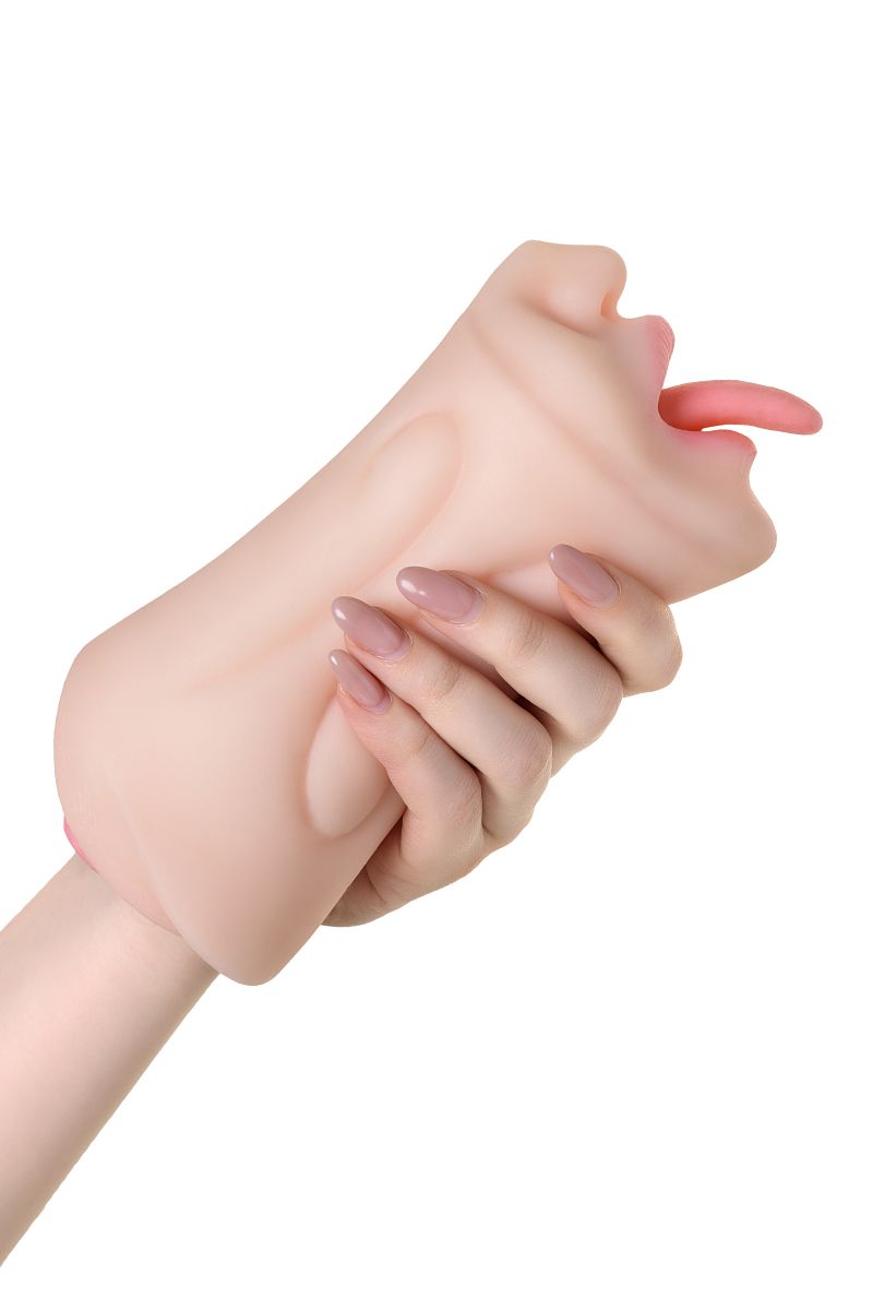 Телесный двусторонний мастурбатор Fruity Tongue - ротик и вагина 7